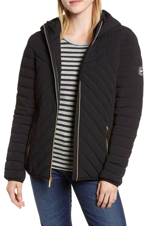 michael kors stretch packable coat|Michael Kors packable down jacket.